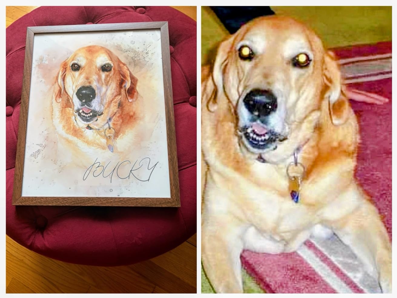 Custom Pet Portrait Wall Art - Create Your Own Watercolor Painting from Your Photo - Personalized Dog, Cat Wall Decor - Keepsake for Pet Enthusiasts, Upload Image of Your Favorite Cat or Dog, USA-Made customer photo 2