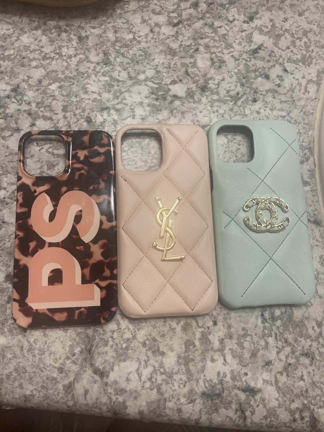 Custom Tort Tortoiseshell Initials Name Case, Personalized Name Case, Compatible with iPhone 17 Air, 16 Pro Max, 15 Plus, 14, 13 Mini, 12, 11, X/XS Max, XR, 7/8 - Vertical customer photo 1