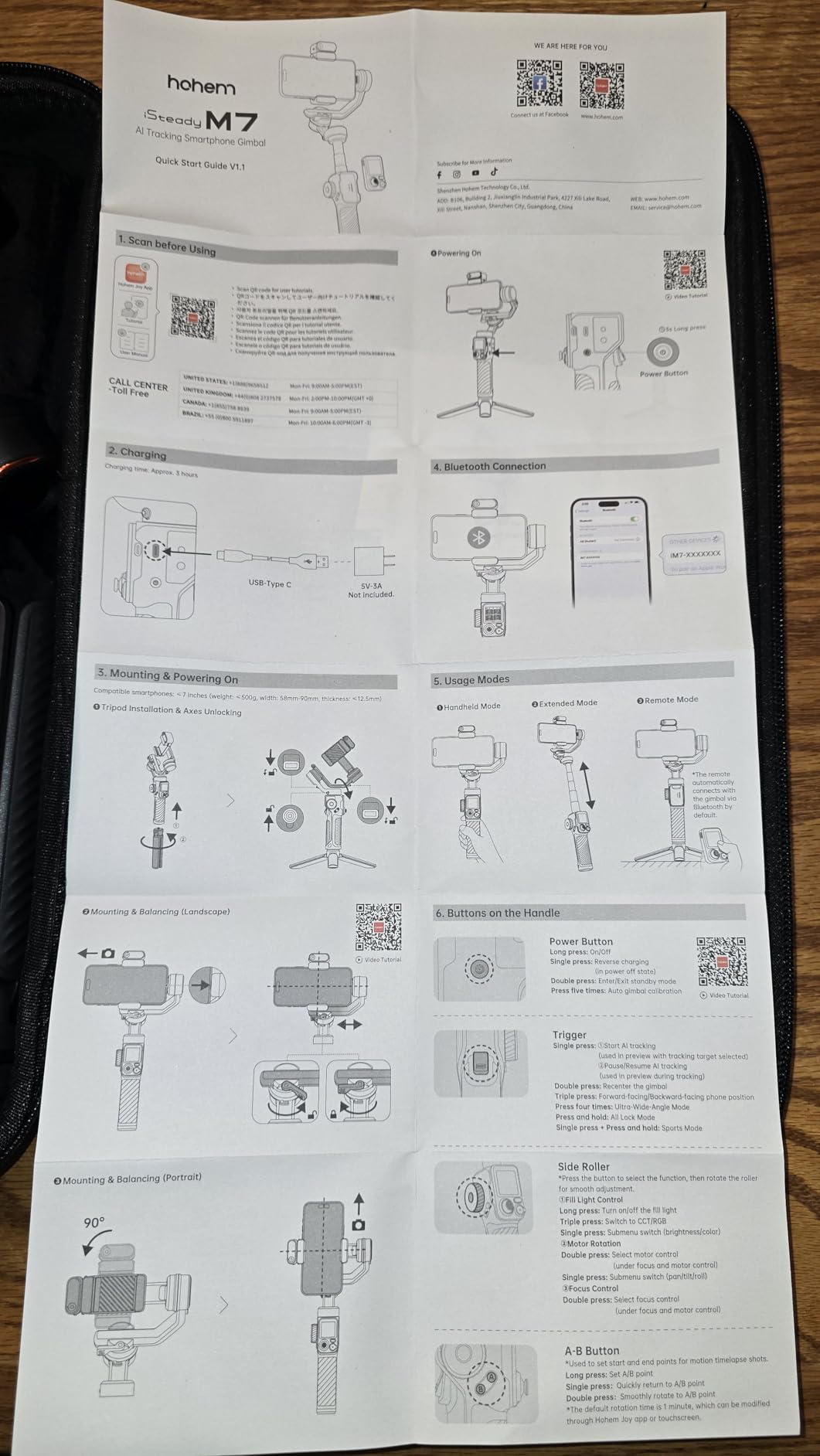 Hohem iSteady M7 Gimbal Stabilizer for Smartphone, Magnetic AI Tracker Fill Light, Detachable Touchscreen Remote Controller, Built-in Extension Rod, 500g Payload customer photo 1