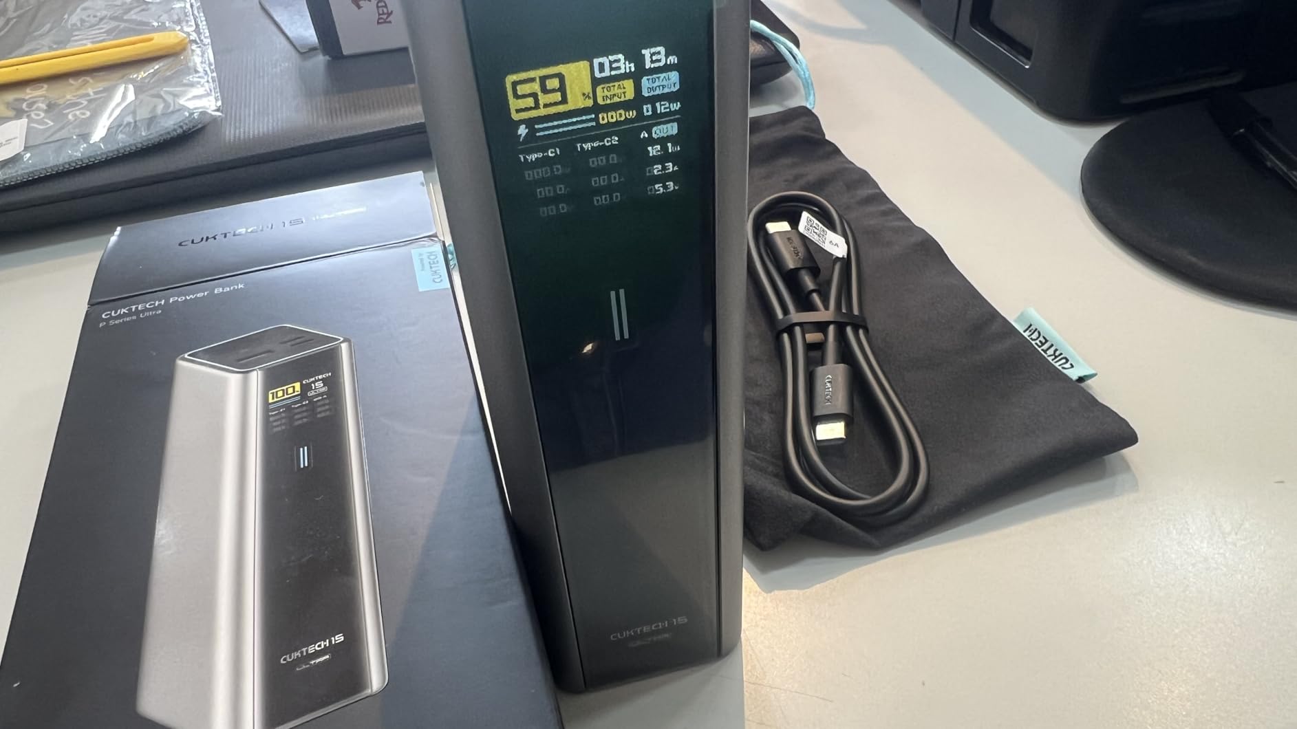 CUKTECH 15 Ultra Power Bank for Laptop, 20,000mAh 140W Portable Charger, Smart Display, External Battery for Outdoor Work and Travel, Flight-Approved customer photo 2