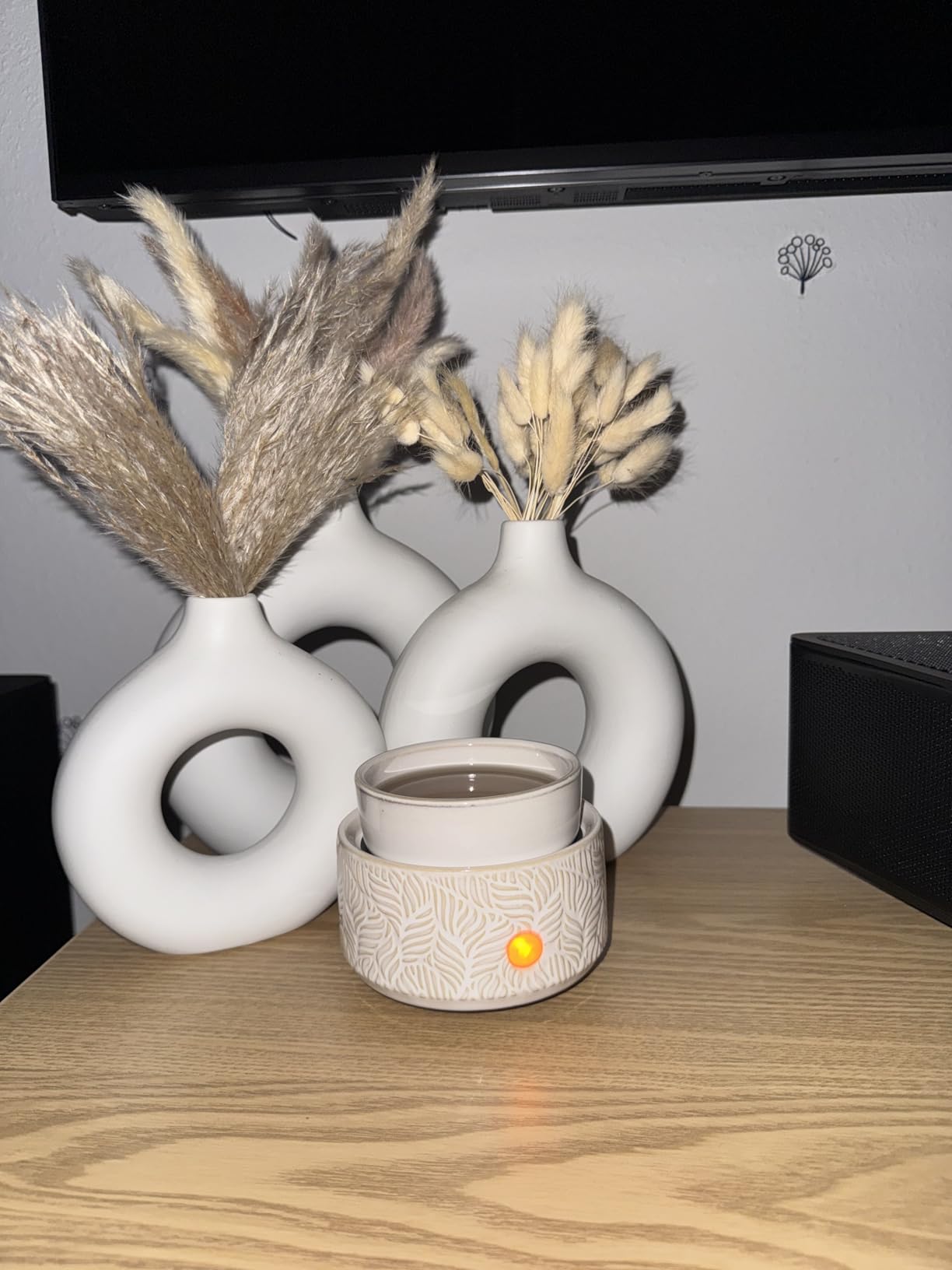 Electric Wax Melt Warmer 4-in-1 Candle Warmer for Scented Wax Melter Cute Ceramic Fragrance Wax Burner for Home Office Bedroom Deco Gift for Women White customer photo 1