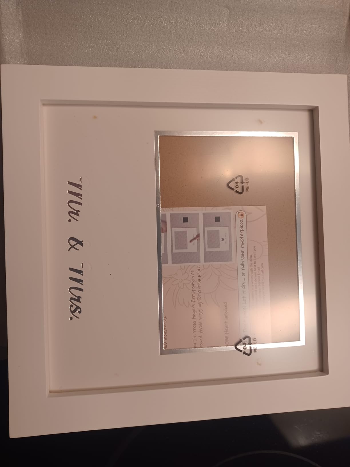 Heart Thumbprint Wedding Picture Frame with Ink Kit, Engagement Gifts for Couples Keepsake Wedding Registry Search Personalized Bridal Shower Gifts for Mr And Mrs Newlywed (White) customer photo 1