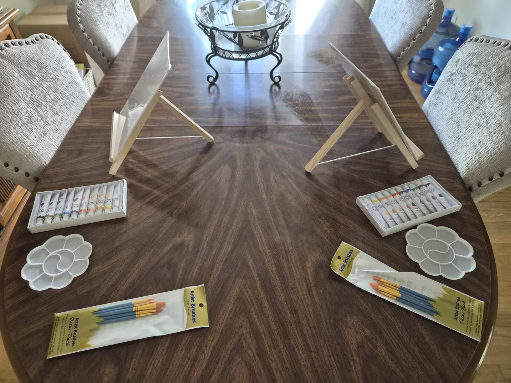 CraftyCrocodile Set of 2 Painting Kits for Adults and Couples - Sip and Paint Kit for Date Night and Crafts - Acrylic Painting Kit with Canvas Boards and Easels - Couple Art Set for Starters customer photo 2