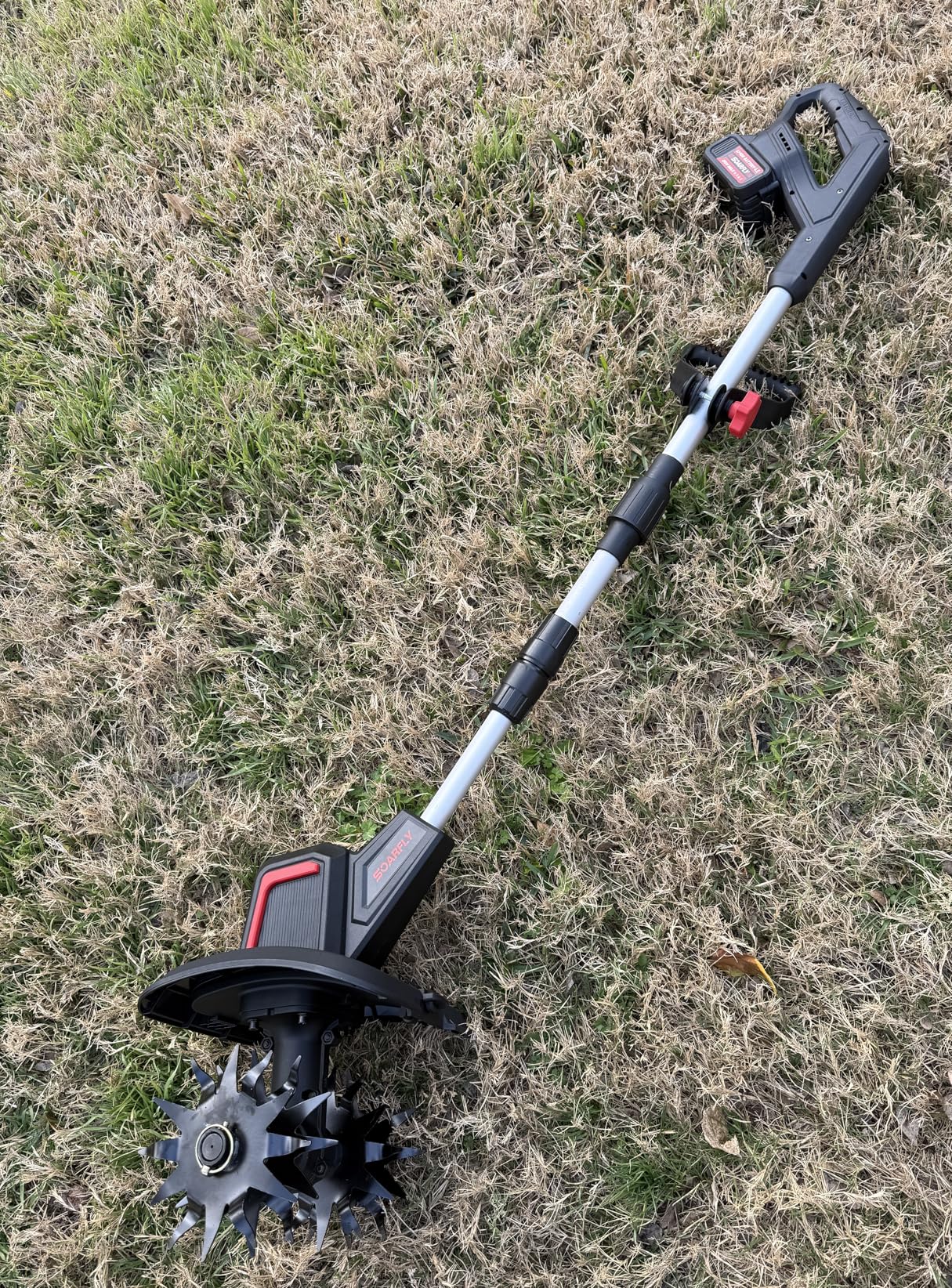 Upgraded Cordless Electric Tiller for Gardening, Total 8.0Ah Battery Powered Mini Cultivator with 2x4.0AH Batteries, 9 inch Width, 6.6 inch Depth, 48 Steel Tines Rototiller for Soil Cultivation customer photo 1