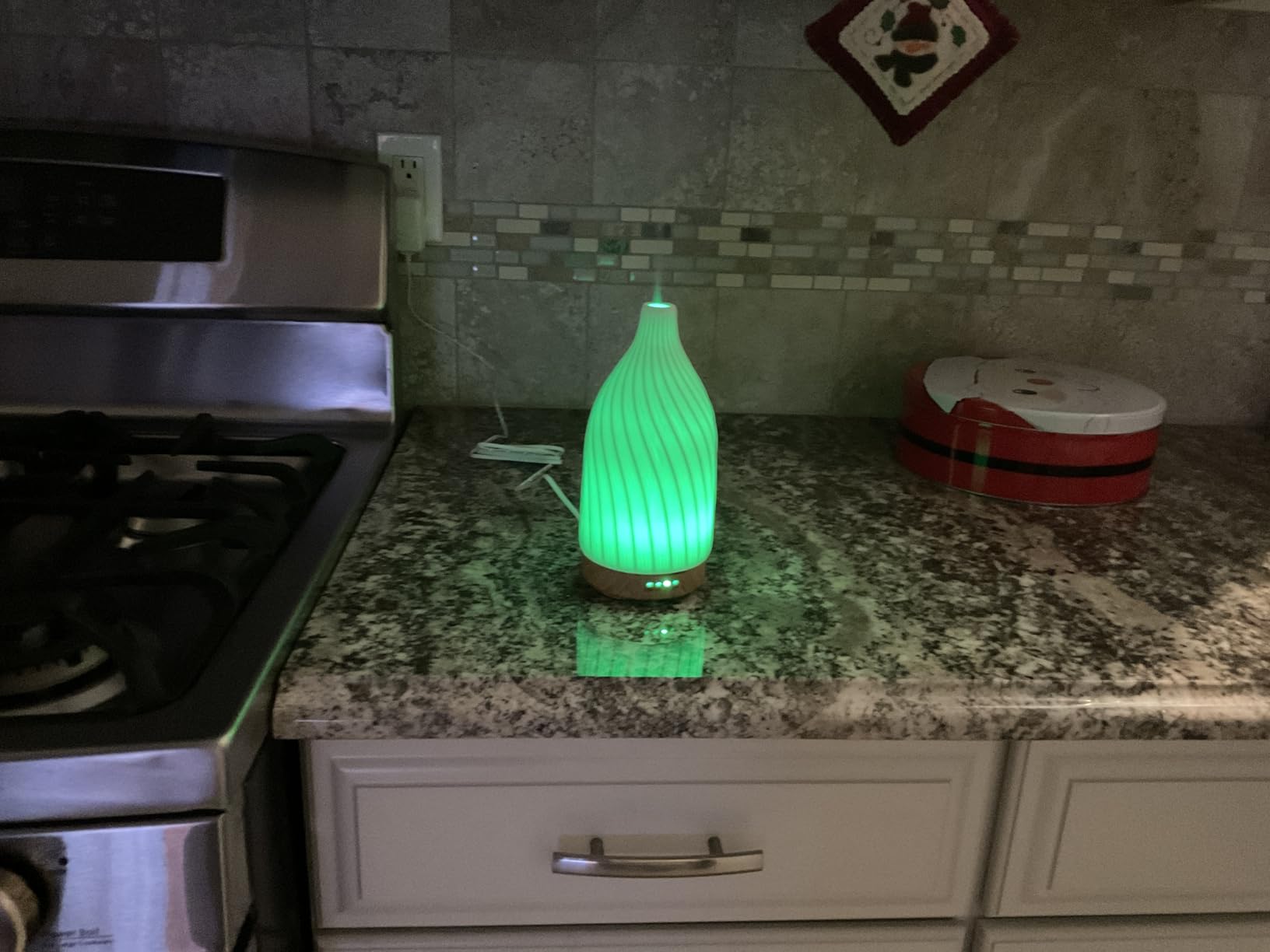 Ceramic Essential Oil Diffuser - 100ml Handcrafted Ultrasonic Aroma Diffuser with 7 LED Colors, Auto Shut-Off When No Water & Quiet Operation - Stone Diffuser for Home, Office & Bedroom customer photo 1