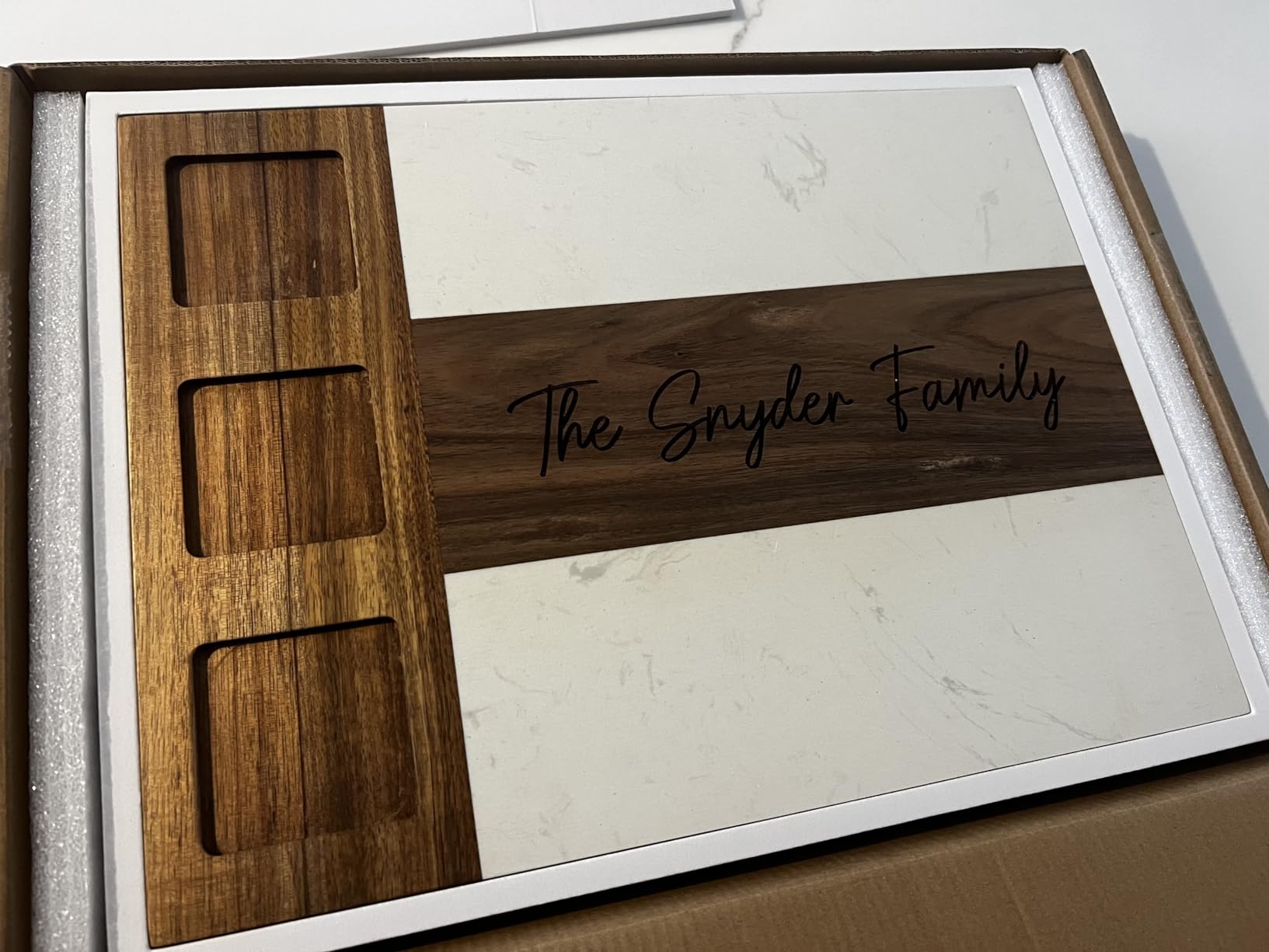 Personalized Charcuterie Board Set, Custom Engraved Marble Cheese Board with Knife Set, Wedding Engagement Gift for Couples, engagement gifts for couples Bridal Shower & Housewarming Gift customer photo 1