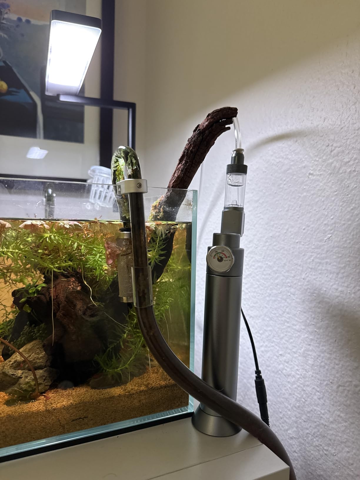 FZONE Desktop Aquarium CO2 System, CO2 Regulator with 45g Disposable CO2 Cartridge, Compatible with 5/8