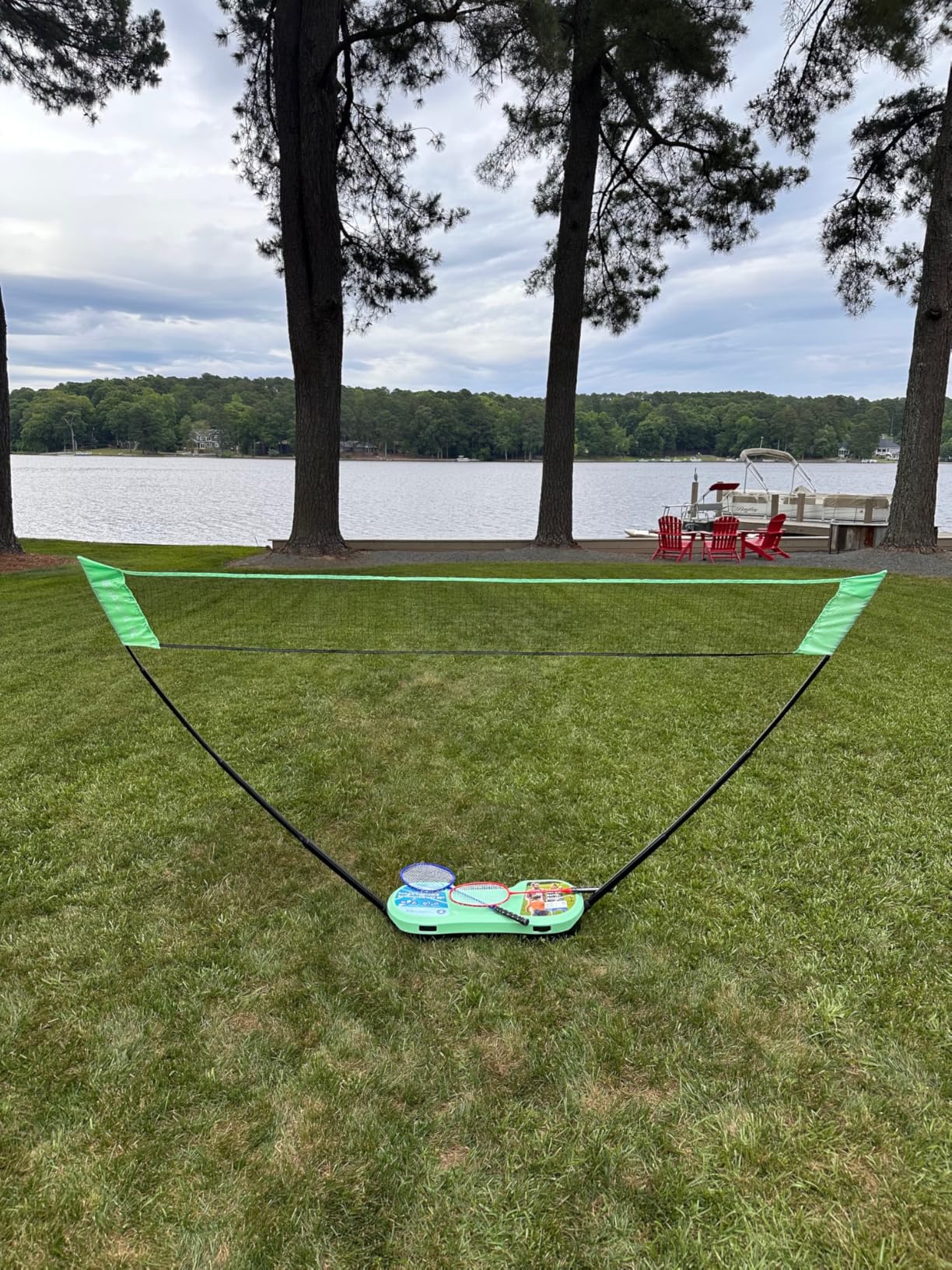 BAGAIL Portable Badminton Net Set, Pop-Up Net with Carry Case, Complete 4 Racket Set for Backyard, Park & Beach Games, Quick Setup Indoor Outdoor Sports Equipment for Backyard Fun customer photo 1