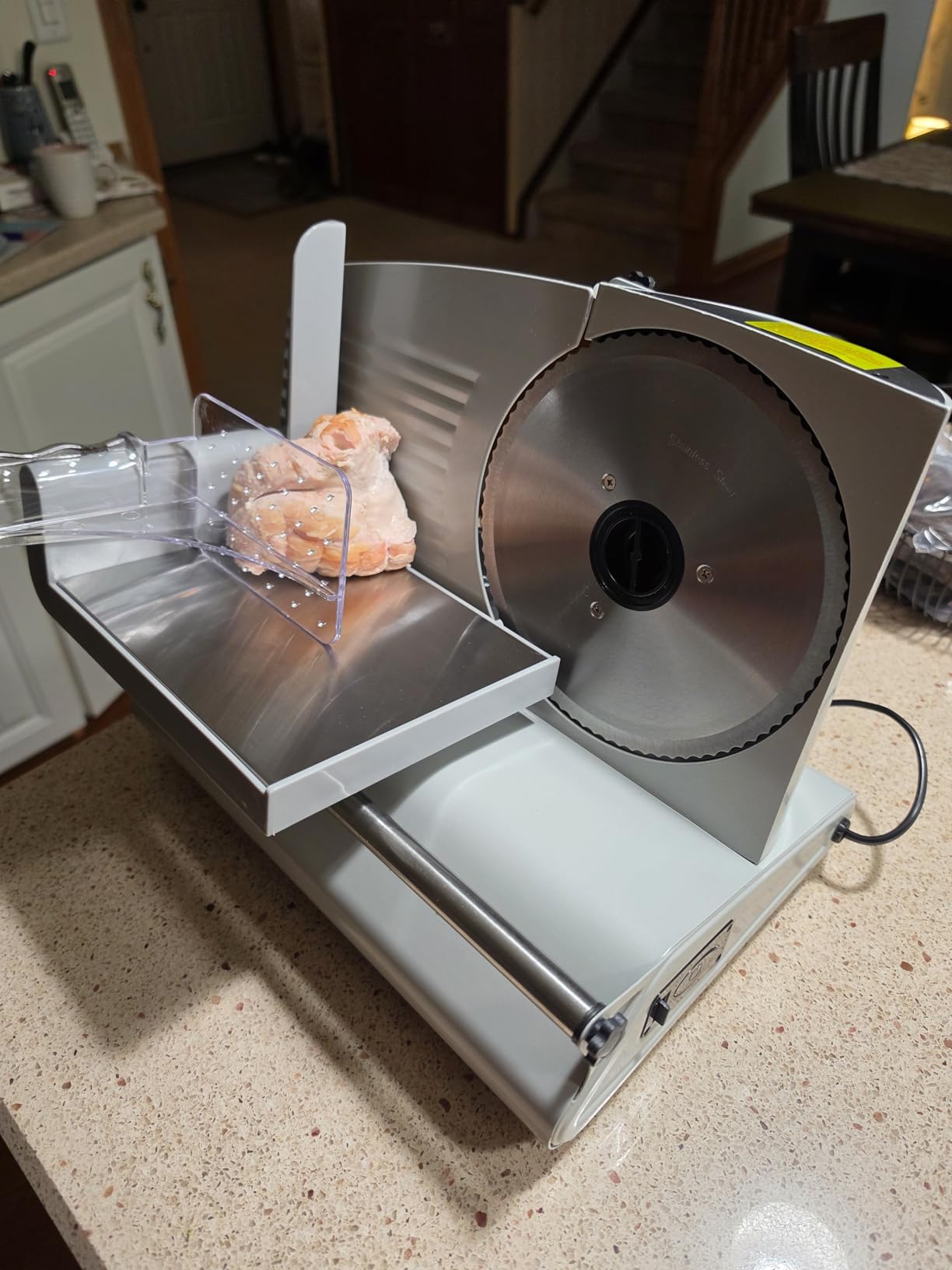 Pterying Meat Slicer Machine for Home - 200W Electric Food Slicer with 2 Removable 7.5