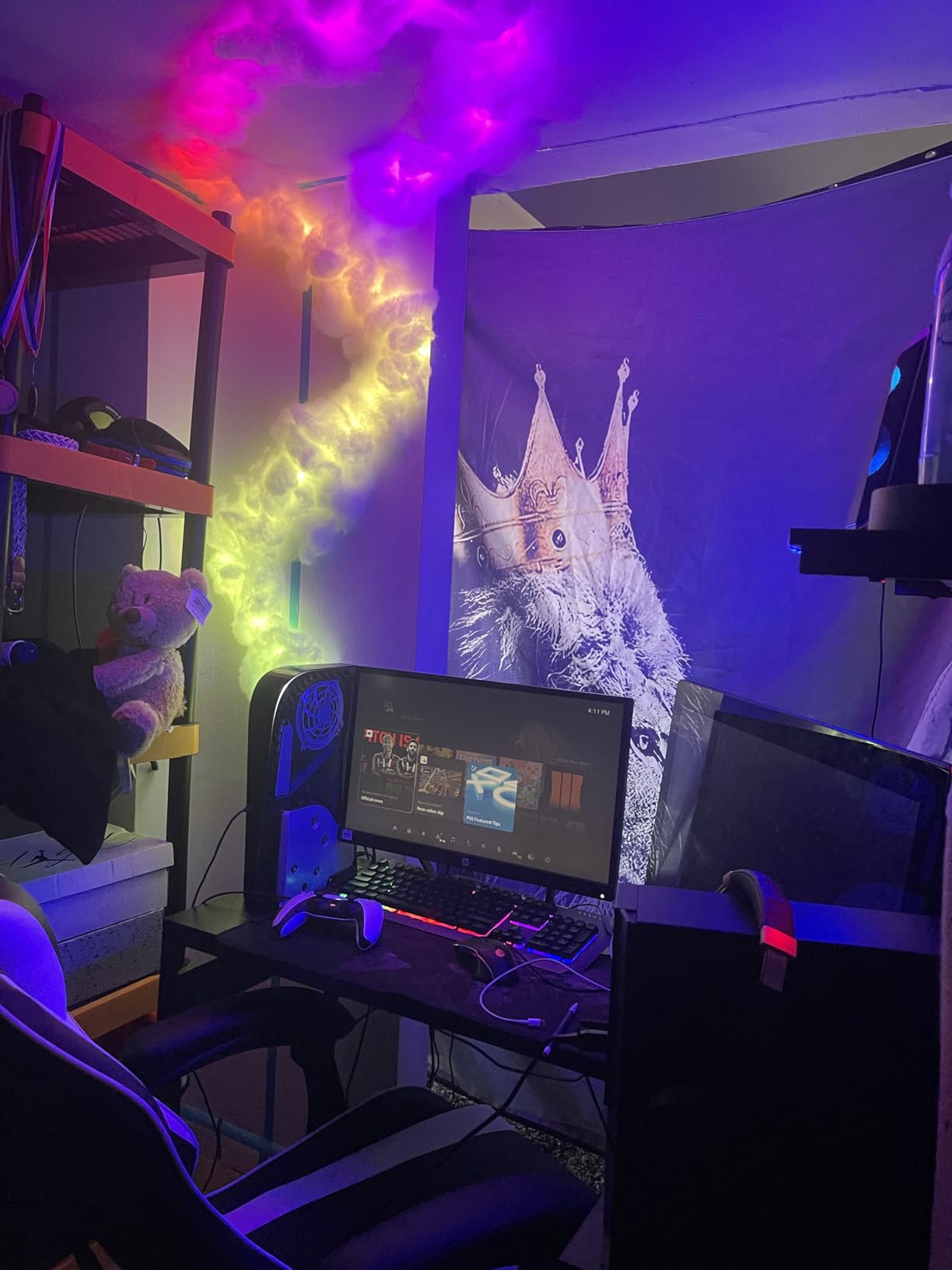 Cloud LED Lights for Ceiling. 3D Thunder Clouds Light Music Sync LED Storm Cotton Kits with Multicolor Changing Strip. Thundercloud DIY Set for Gaming Room & Basement décor 11.5 Ft customer photo 2