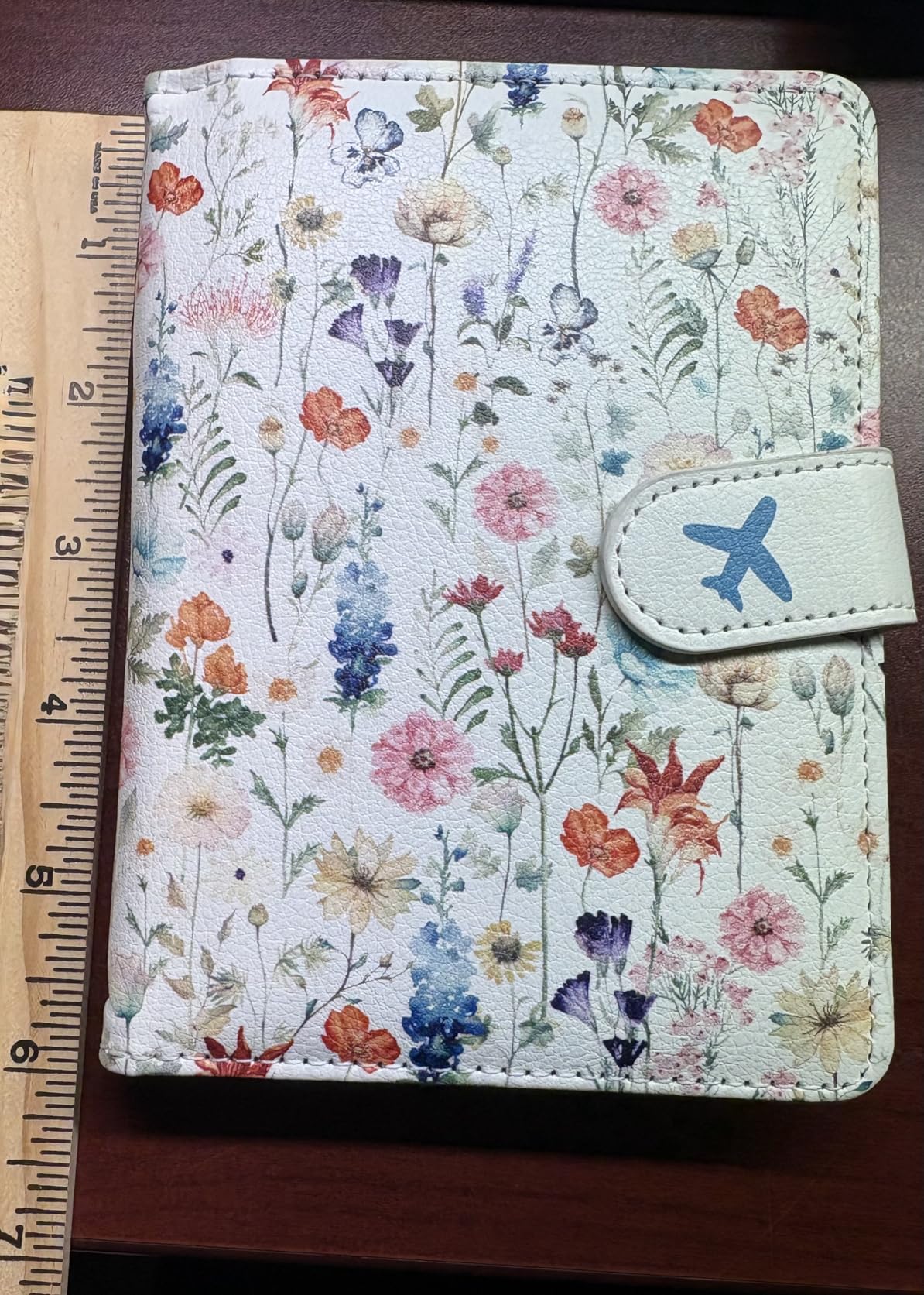 Passport Holder for Travel Essentials, RFID Blocking Leather Cover Wallet with Magnetic Closure, Aesthetic & Cute Passport Book Case for Women and Men - Flower customer photo 1