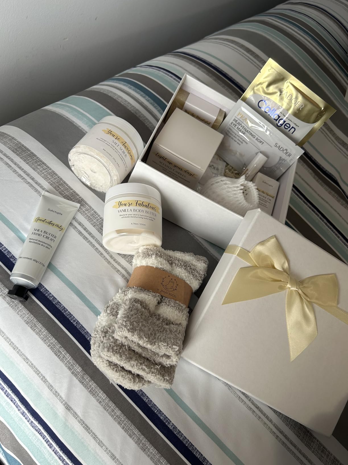 Spa Gifts for Women 13Pcs Mothers Day Gifts Happy Birthday Gift Baskets, Christmas Relaxing Home SPA Kit Bath Set Self Care Package Thank You Box for Mom Her Sister Teacher Friends Friendship customer photo 1