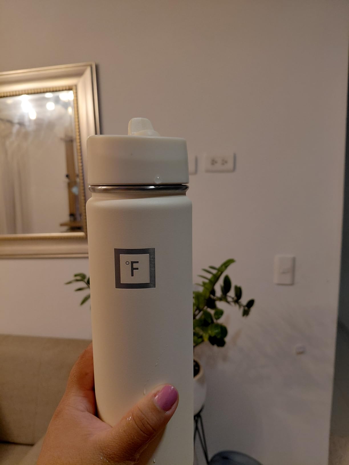 IRON °FLASK Camping & Hiking Hydration Flask with Straw, Wide Mouth Insulated Stainless Steel Sports Water Bottle - Lavender 24 oz - Straw (1 Lid) customer photo 2