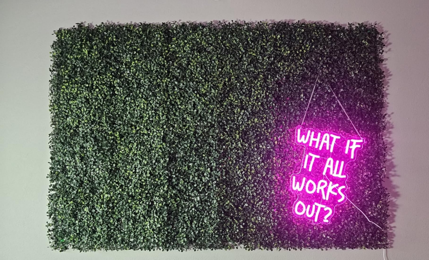 Neon Sign, What If It All Works Out Neon Signs for Wall Decor - Pink Motivational LED Light for Home, Office, Room - USB Powered Light Up Sign Decorations customer photo 2