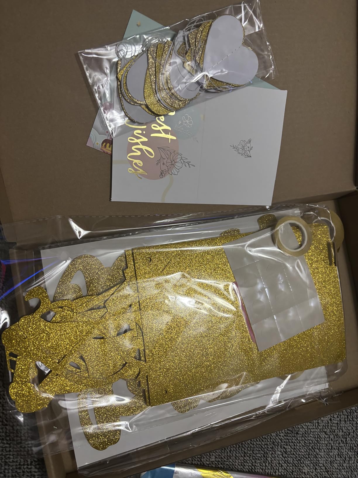 Engagement Party Decorations - Gold Engagement Congratulations Decor, HAPPY ENGAGEMENT Banner, Thickened ECO Ring Balloon Kit with Photo Timeline Banner, Heart Streamers Garlands customer photo 1