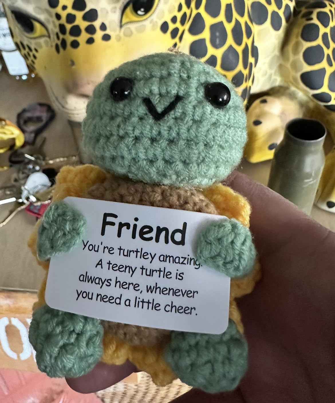 Farewell Going Away Gifts for Women Men - Handmade Crochet Turtle with Sunflower Shell, Funny Leaving Goodbye Retirement Gift for Coworker Friend Teacher, Positive New Beginnings for Women customer photo 1