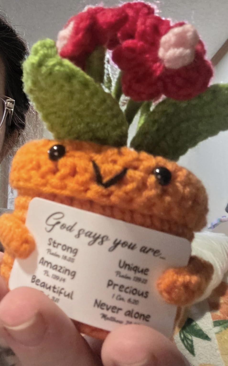 Daughter Gifts from Mom Dad Mothers Day Easter Basket Stuffers Birthday Graduation Gifts for Daughter Teen Girl Trendy Stuff, Crochet Flower for 16 Years Old Teenager Girls Birthday Easter Decor Adult customer photo 1