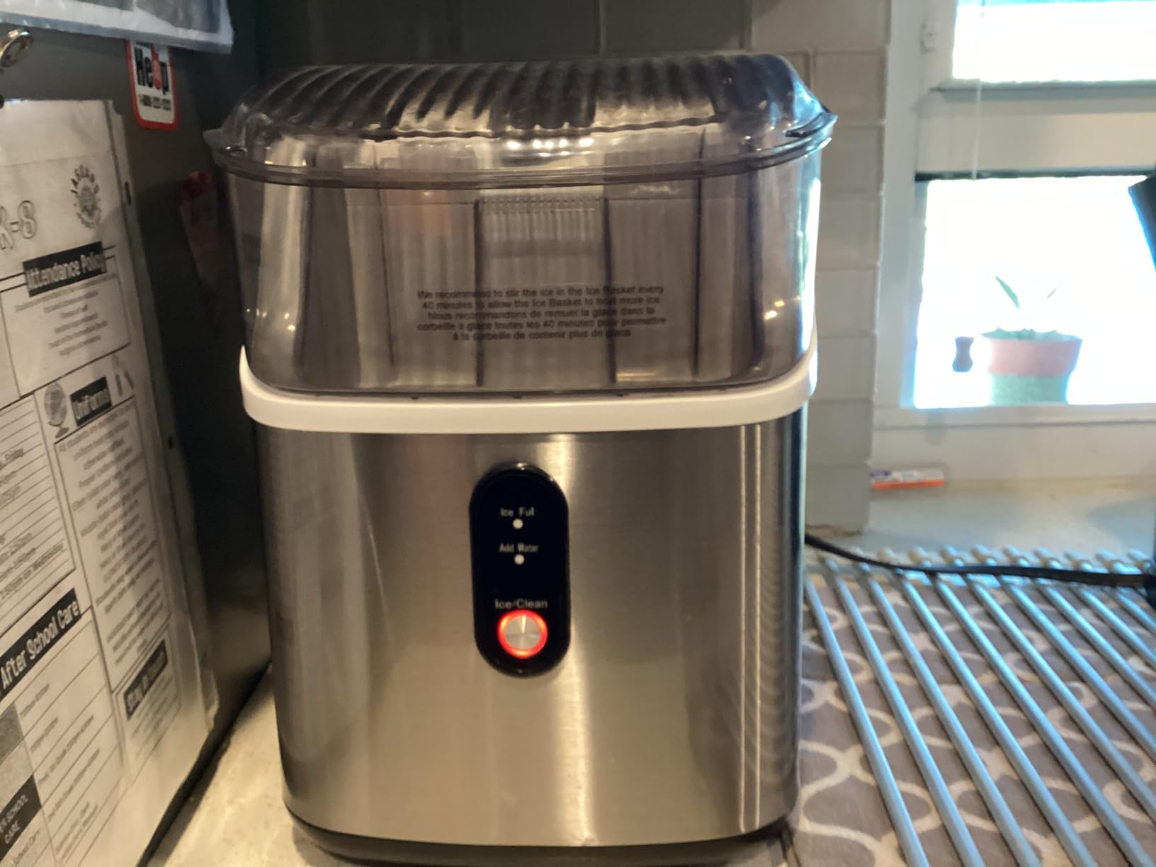 Kismile Nugget Ice Makers Countertop,Portable Ice Machine with Crushed Ice, 35lbs/Day,Self-Cleaning,One-Click Operation for Home Use(Silver) customer photo 2