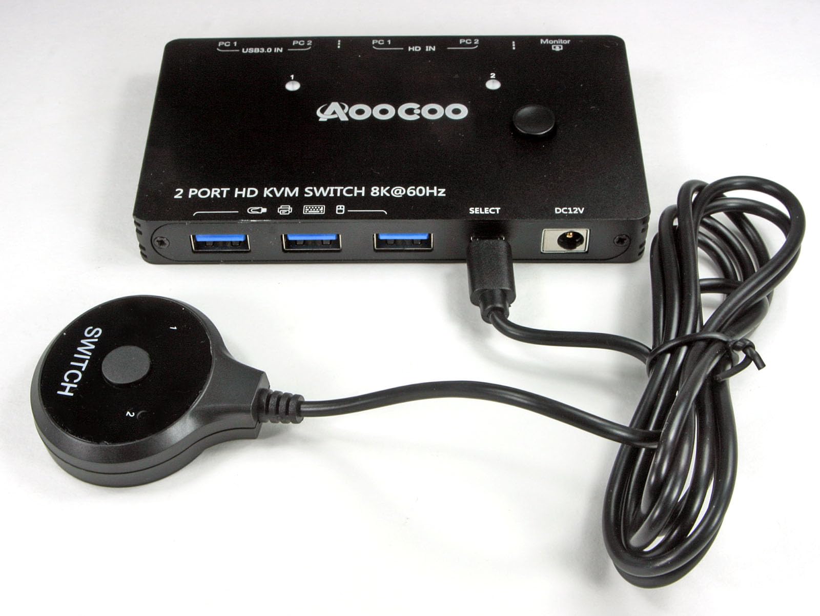 USB C KVM Switch 4K@60Hz,Dual Monitor USB C HDMI DP KVM Switch for 1 PC and 1 Laptop Sharing 2 Monitor and 4 USB3.0 Devices, PD Power for Laptop with Wired Remote Control and USB Cables Included customer photo 2