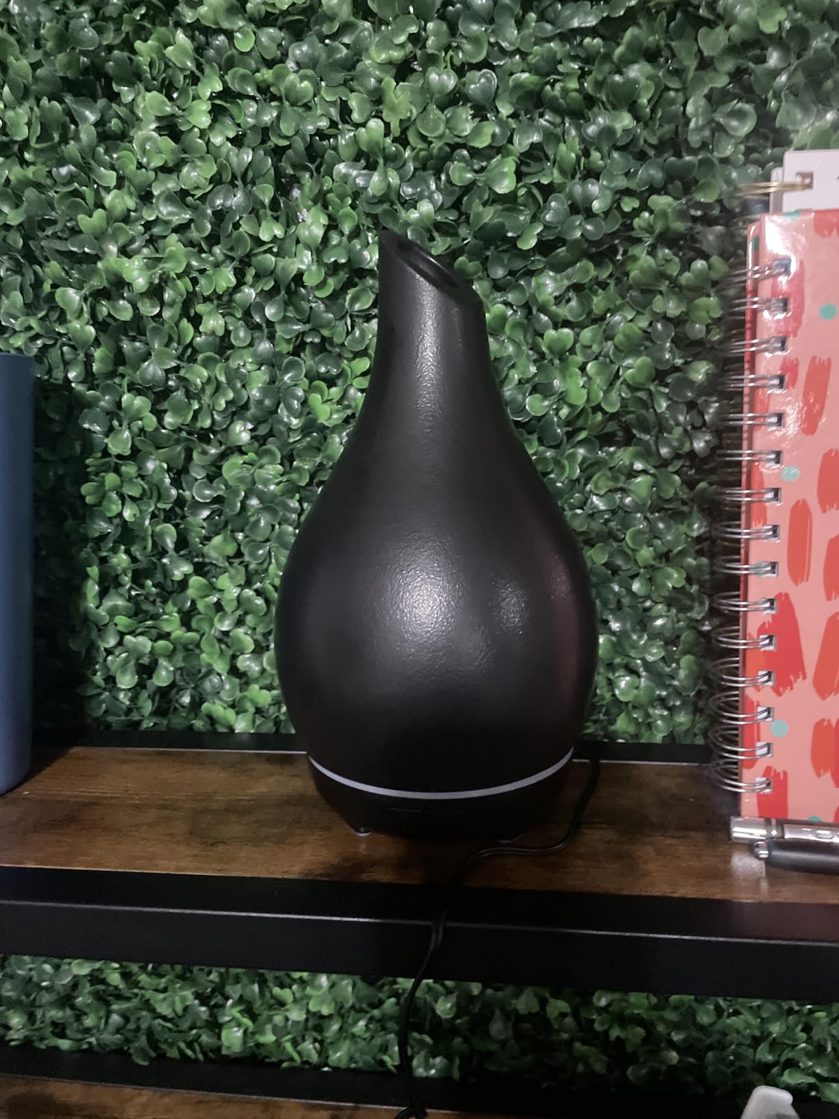 InnoGear Essential Oil Diffuser, 150ml Ceramic Diffuser Handcrafted Stone Aromatherapy Diffusers Ultrasonic Cool Mist Humidifier Vaporizer 2 Mist Modes Waterless for Home, White Vase-Shaped Ceramic customer photo 1