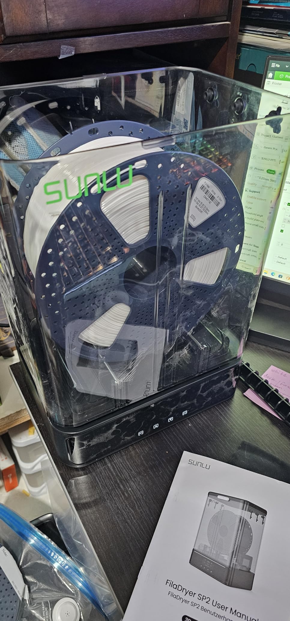 SUNLU 3KG Filament Dryer SP2 & Storage Box, 70℃ Max Temperature and 15min Fast Heating for 3D Printer Filament Drying and Sealing with Heat Control, Compatible with 1.75mm/2.85mm PLA PETG TPU ABS ASA customer photo 1