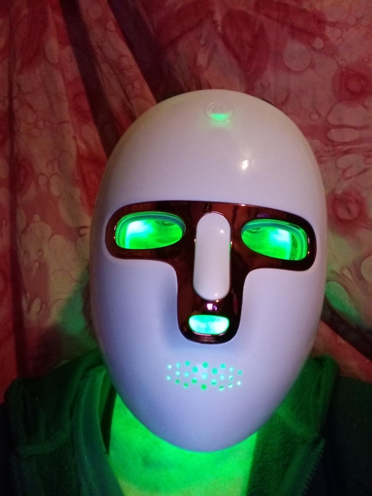 LED Light Therapy Mask Skin Care Mask,Cordless LED Face Mask face & neck Red & Infrared Lights Masks Wavelength,USB C Rechargeable for Home Use Working Travel Yoga (Sakura Pink） customer photo 1