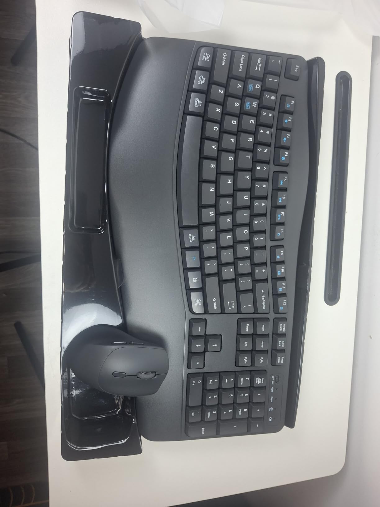 Wireless Keyboard and Mouse Combo,2.4G Full Size Wave Keys Ergonomic Keyboard with Wrist Rest for Natural Typing, 3 DPI Adjustable Ergonomic Silent Mouse for Computer/Laptop/Windows/Mac (Gray) customer photo 2