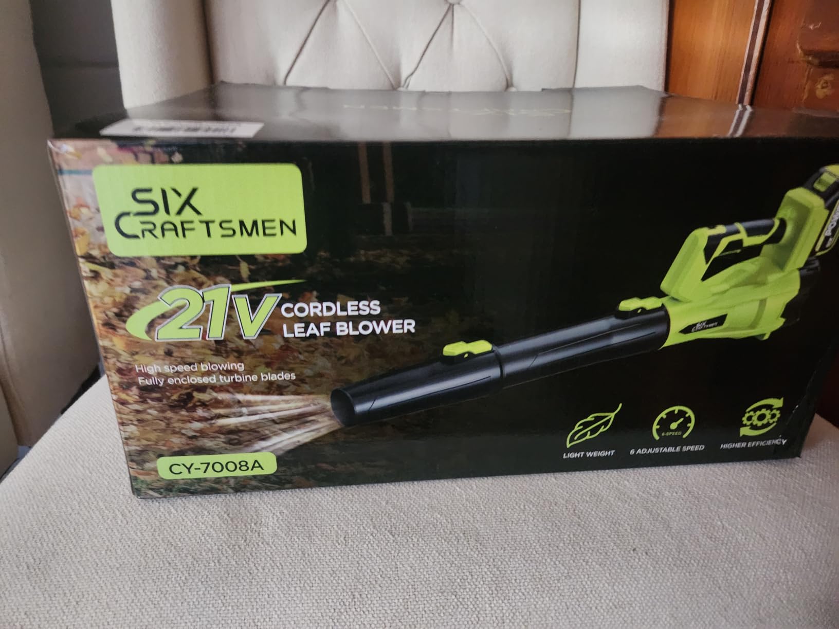 Leaf Blower Cordless, 21V Cordless Leaf Blower with 2x4.0Ah Batteries & Fast Charger, 6-Speed, Powerful Lightweight Electric Blower Kit for Lawn, Patio, Car Drying and Light Snow, Lightweight Handheld customer photo 2