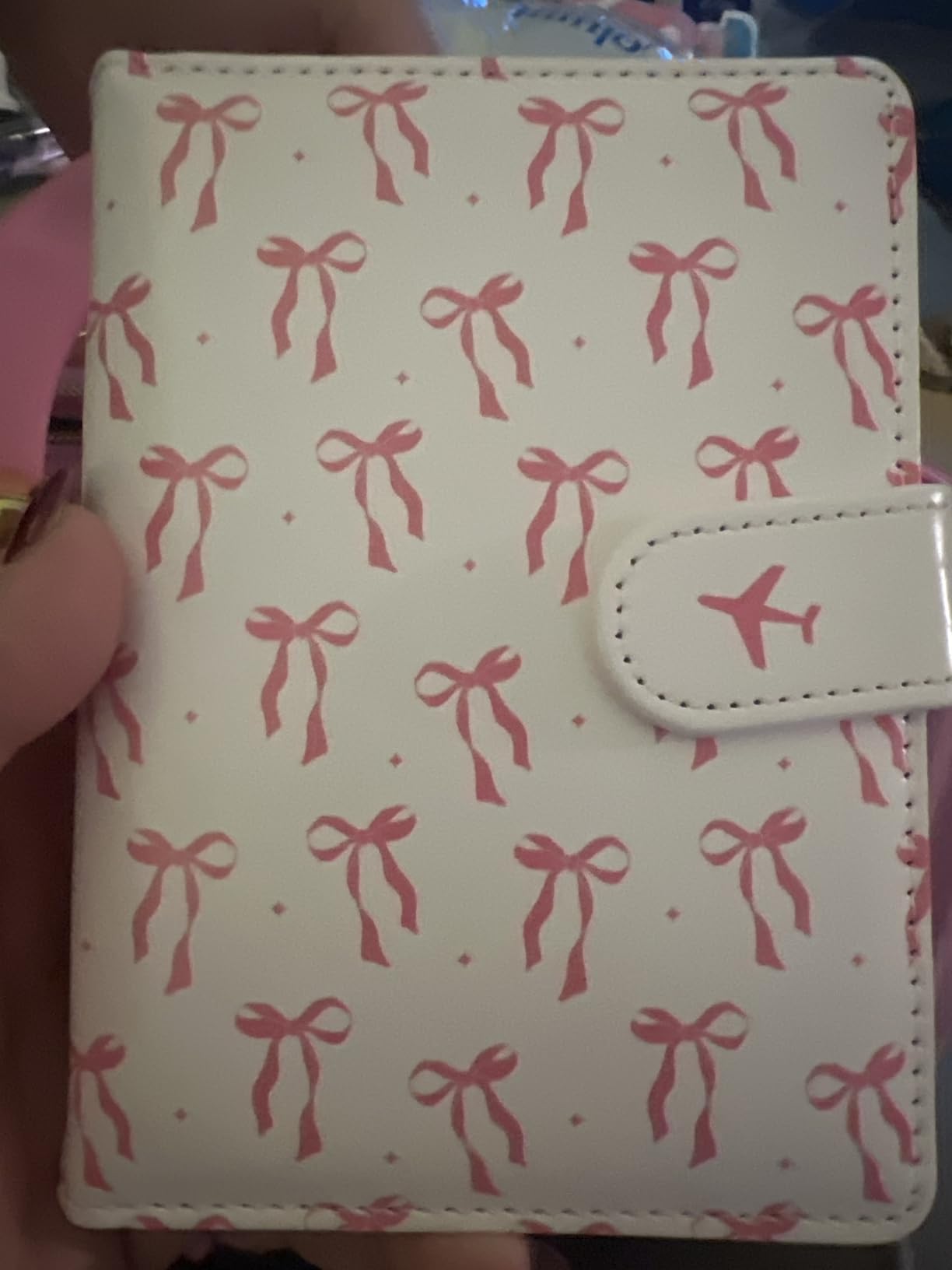 COSHAYSOO Initial RFID Passport Holder for Travel Women Passports Cover Case Air Essentials Airplane Flight Accessories Airline Plane Flying Must Haves Christmas Gift Butterfly Letter Hot Pink A customer photo 2