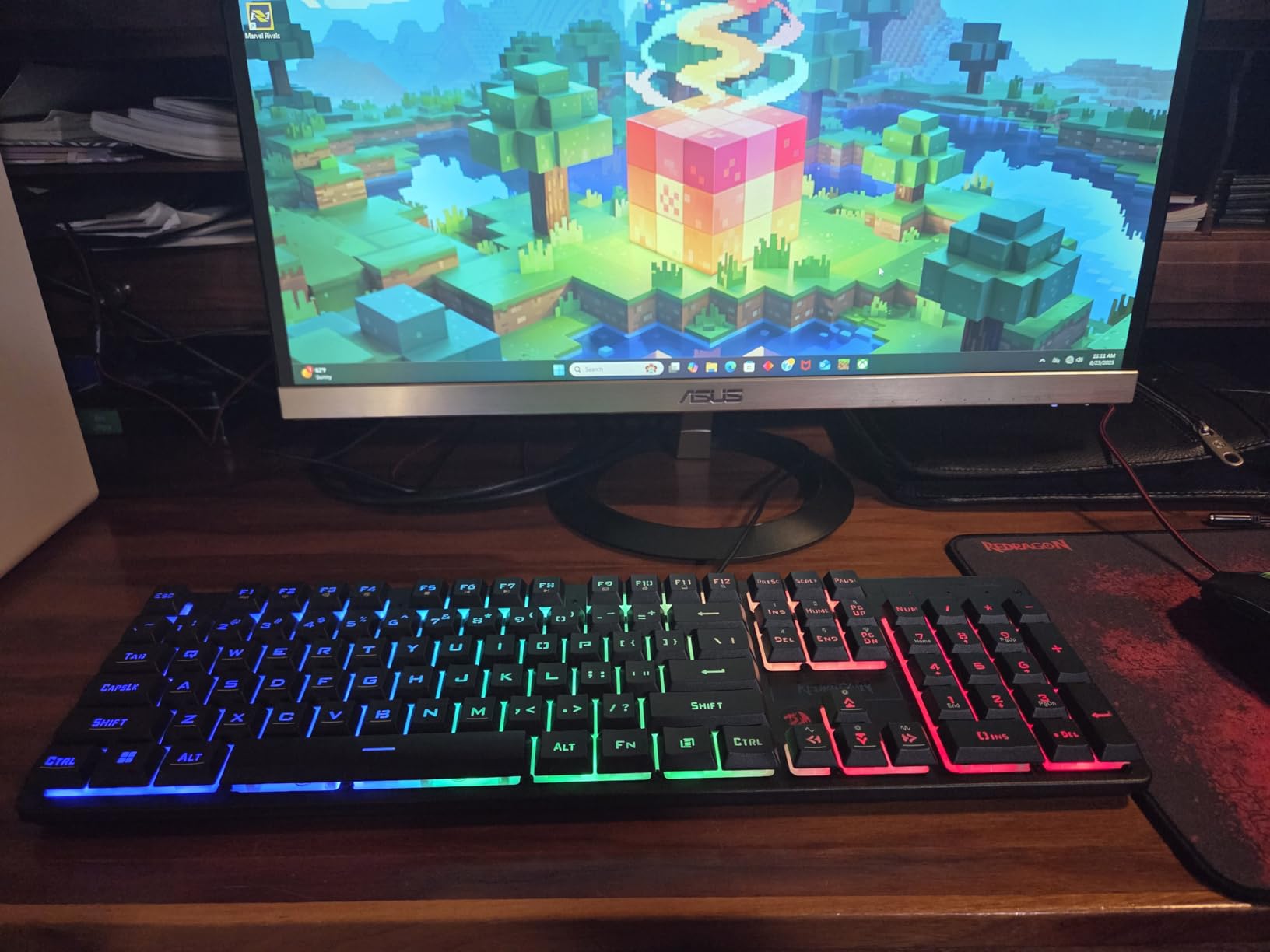 Redragon S107KS Wireless Gaming Keyboard and Mouse, RGB Backlit, 3 Mode (Wired/2.4G/BT), Up to 10,000 DPI Gaming Mouse with Software, Ultra Lightweight 65g, 25 Key Anti-Ghosting Keyboard for PC customer photo 2