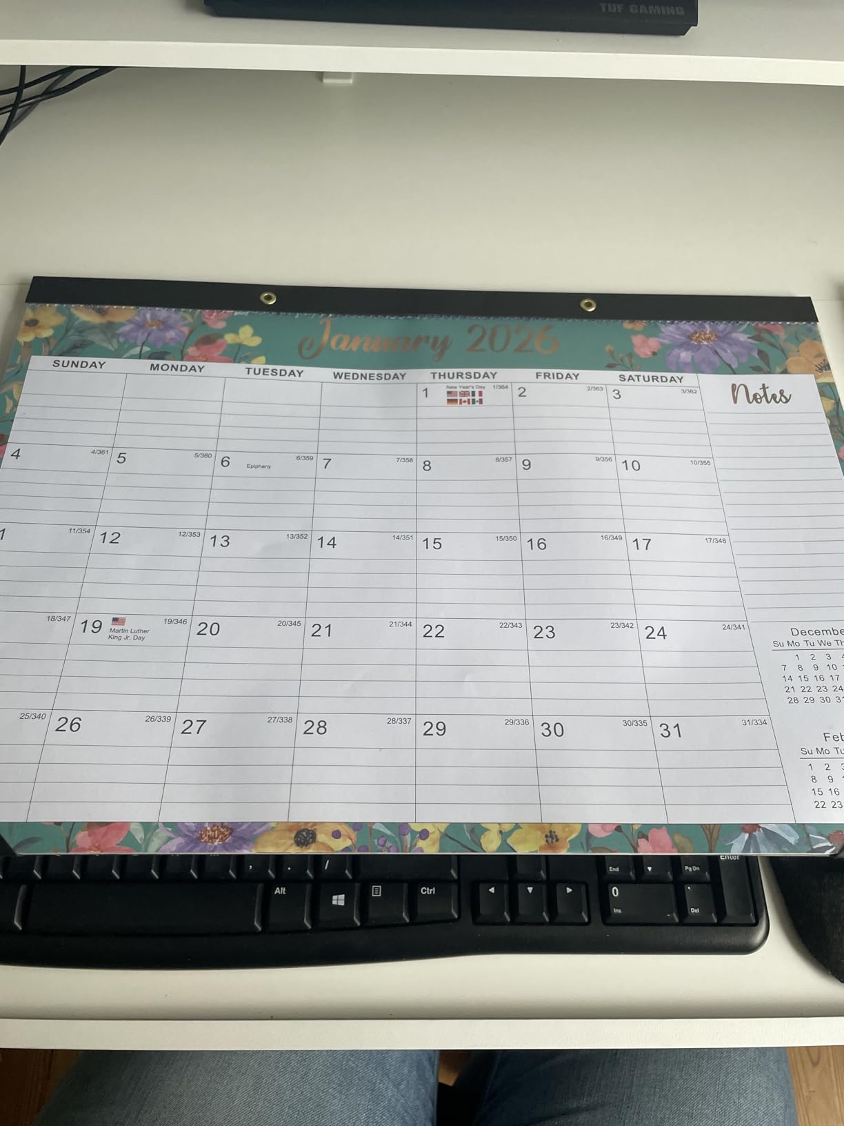 Desk Calendar 2026-2027, 21-Month Calendar Runs Unitl June 2027, Large 17