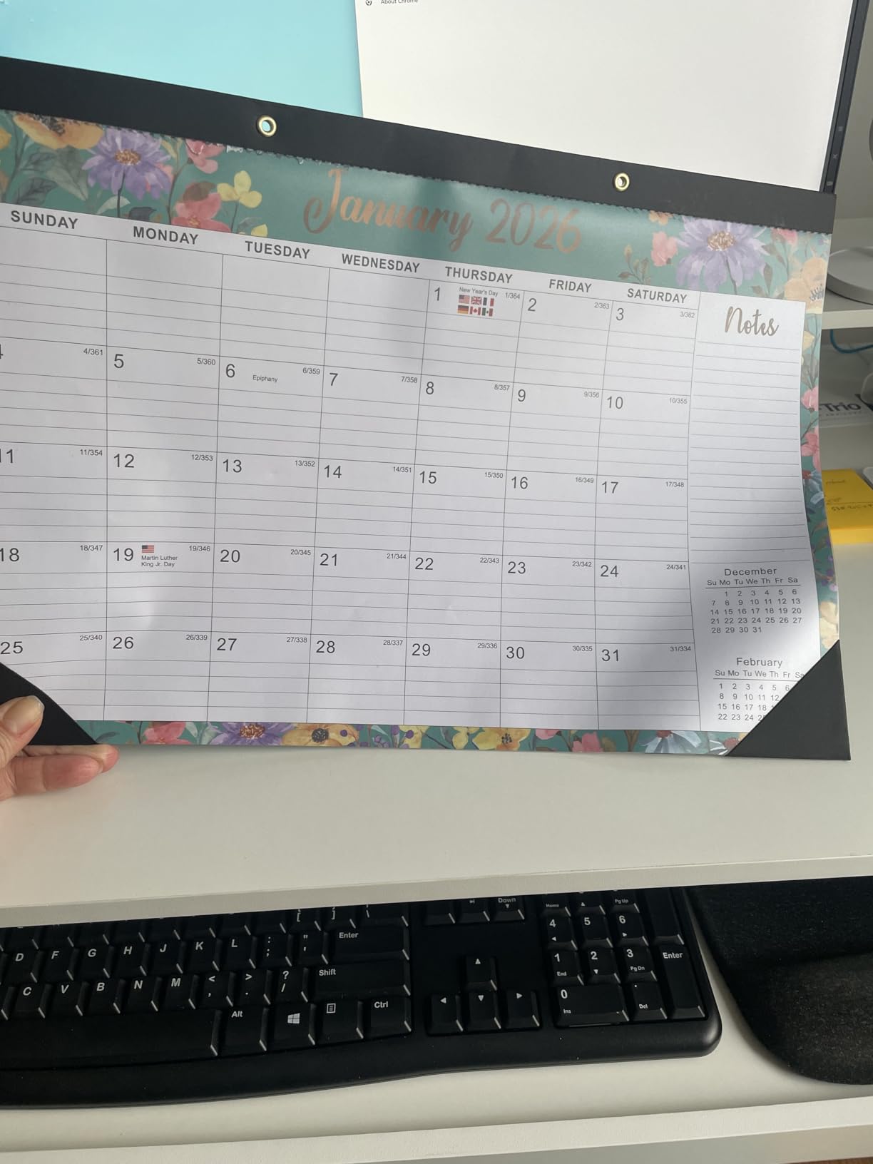 Desk Calendar 2026-2027, 21-Month Calendar Runs Unitl June 2027, Large 17