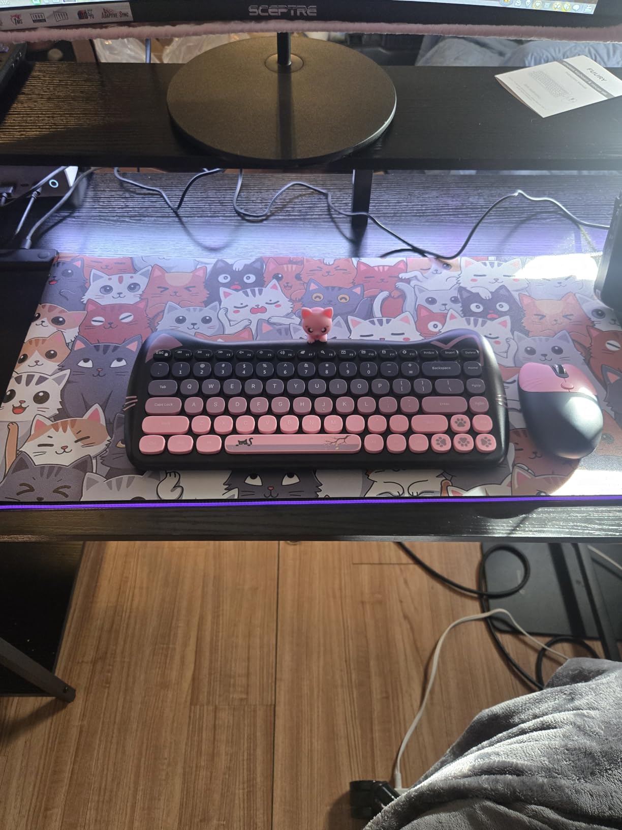 Cute Cat Keyboard and Mouse Combo with Magnetic Cat Figure - Wireless 2.4GHz, Compact Design, for Laptop & Desktop customer photo 2