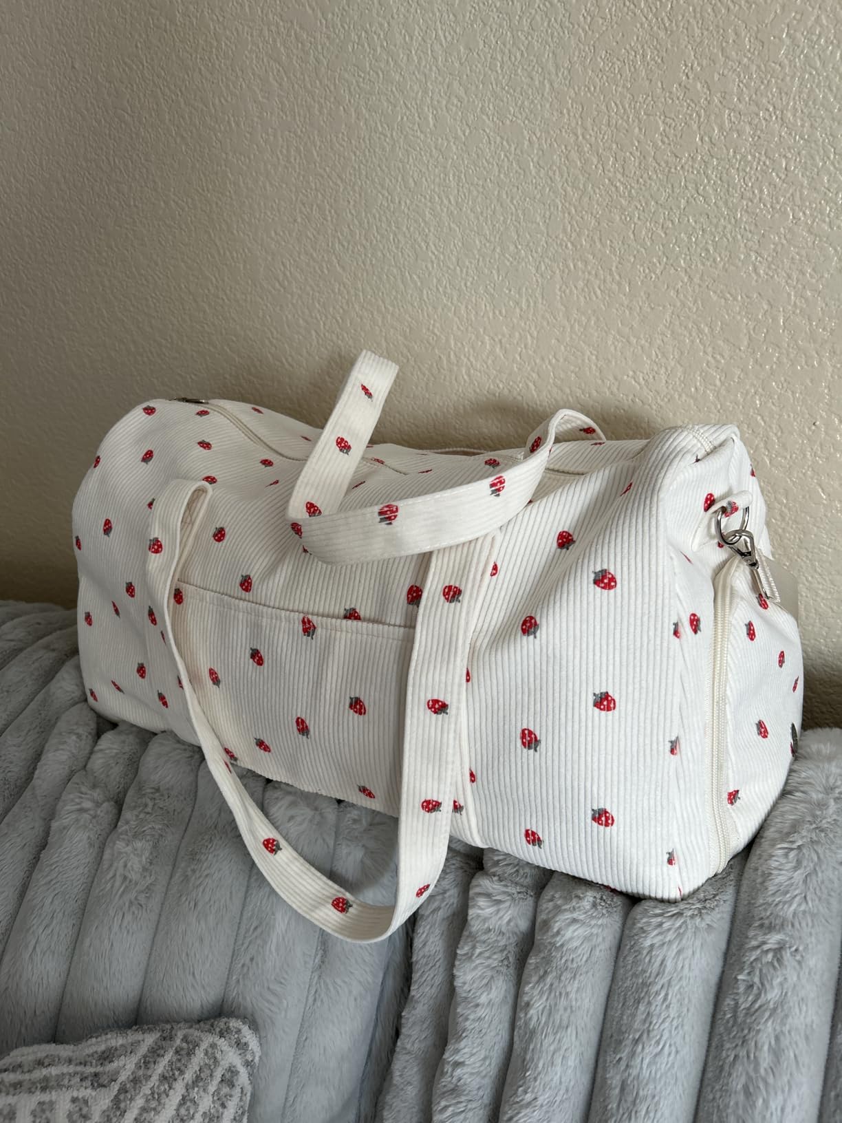 Gym Bag for Women, Cute Duffle Bag, Quilted Duffle Bag for Travel, Floral Duffle Bags, Weekend Bag with Zipper Pocket Dance Bag Organizer customer photo 1