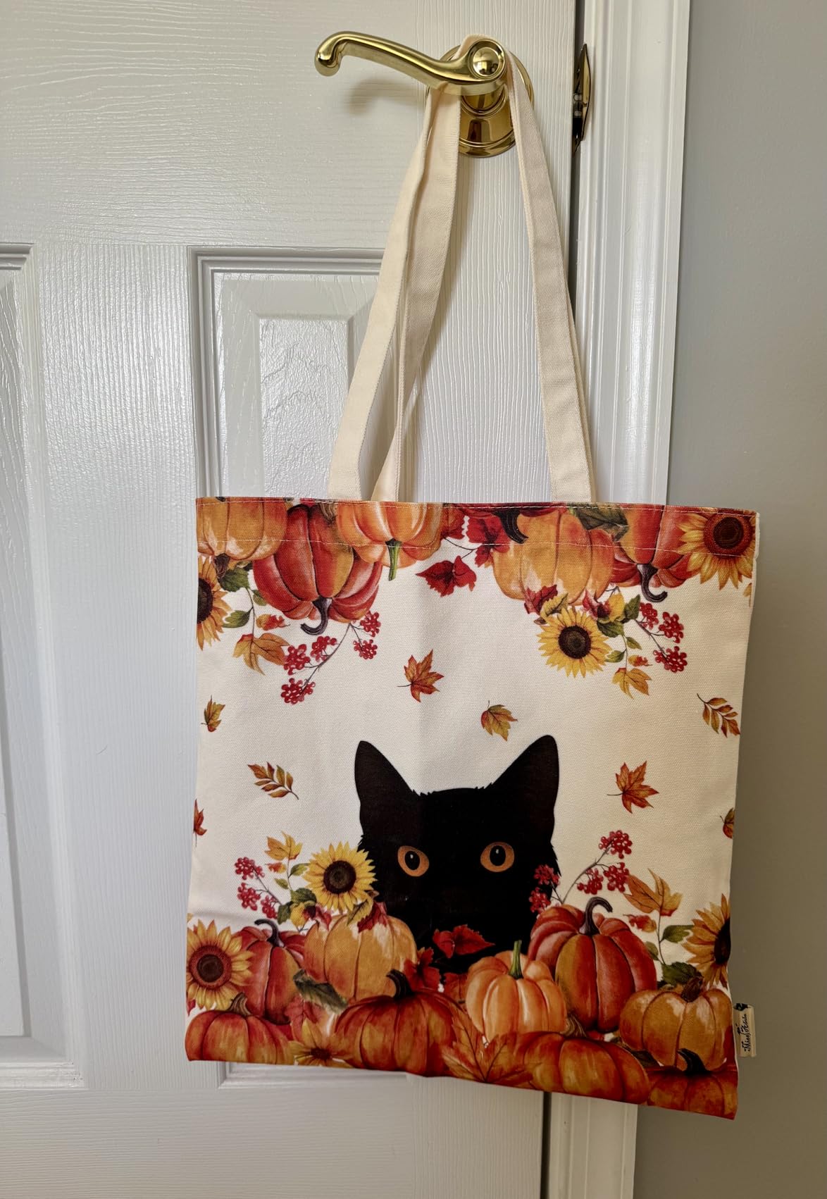 Cute Canvas Tote Bag for Women - with Magnetic Buckle and Zipper Inner Pocket for Girls Aesthetic Cotton Tote Bags customer photo 2