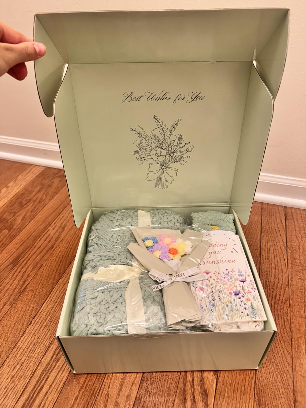 11 PCS Birthday Gifts for Women, Get Well Soon Gifts Baskets for Women Self Care Gifts, Spa Care Package After Surgery Thinking of You Sympathy Gift,Gift for Sick Friends Mom w/Blanket customer photo 2