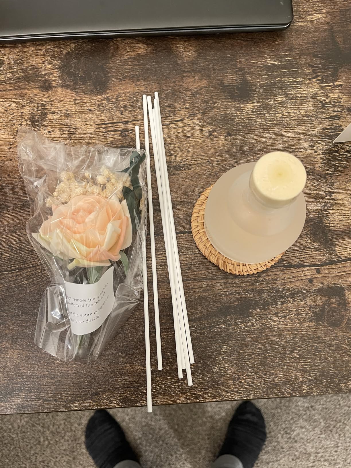 Reed Diffuser Set,4.06 oz Scented Diffuser with 6 Sticks,Home Fragrance,Reed Diffuser for Bathroom Shelf Decor (Jasmine Rose) customer photo 2