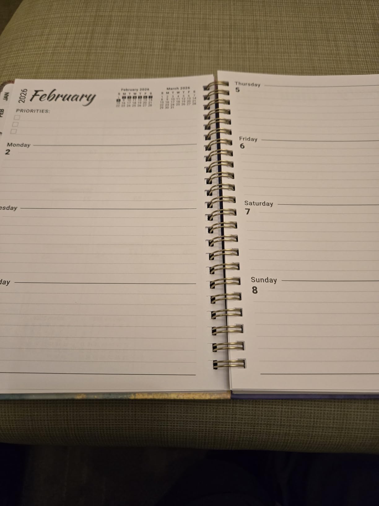 2026 Planner, Weekly and Monthly Calendar Planner Book, January 2026 - December 2026, Hardcover Spiral Planner with Monthly Tabs, Notes Pages, Perfect for Women & Men, A5 (6.4