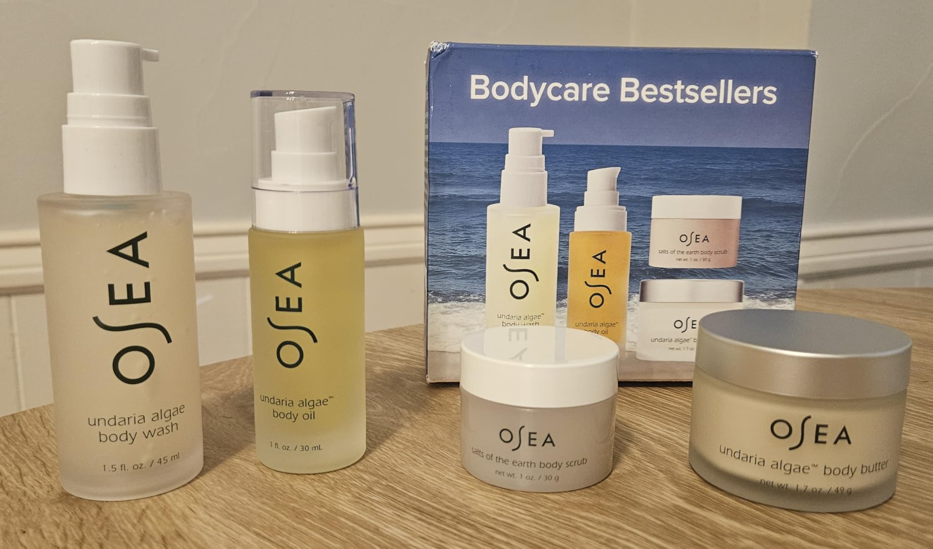 OSEA Bodycare Bestsellers Skincare Set - 4-piece Body Travel Set - Body Oil, Body Butter, Body Scrub & Body Wash customer photo 1