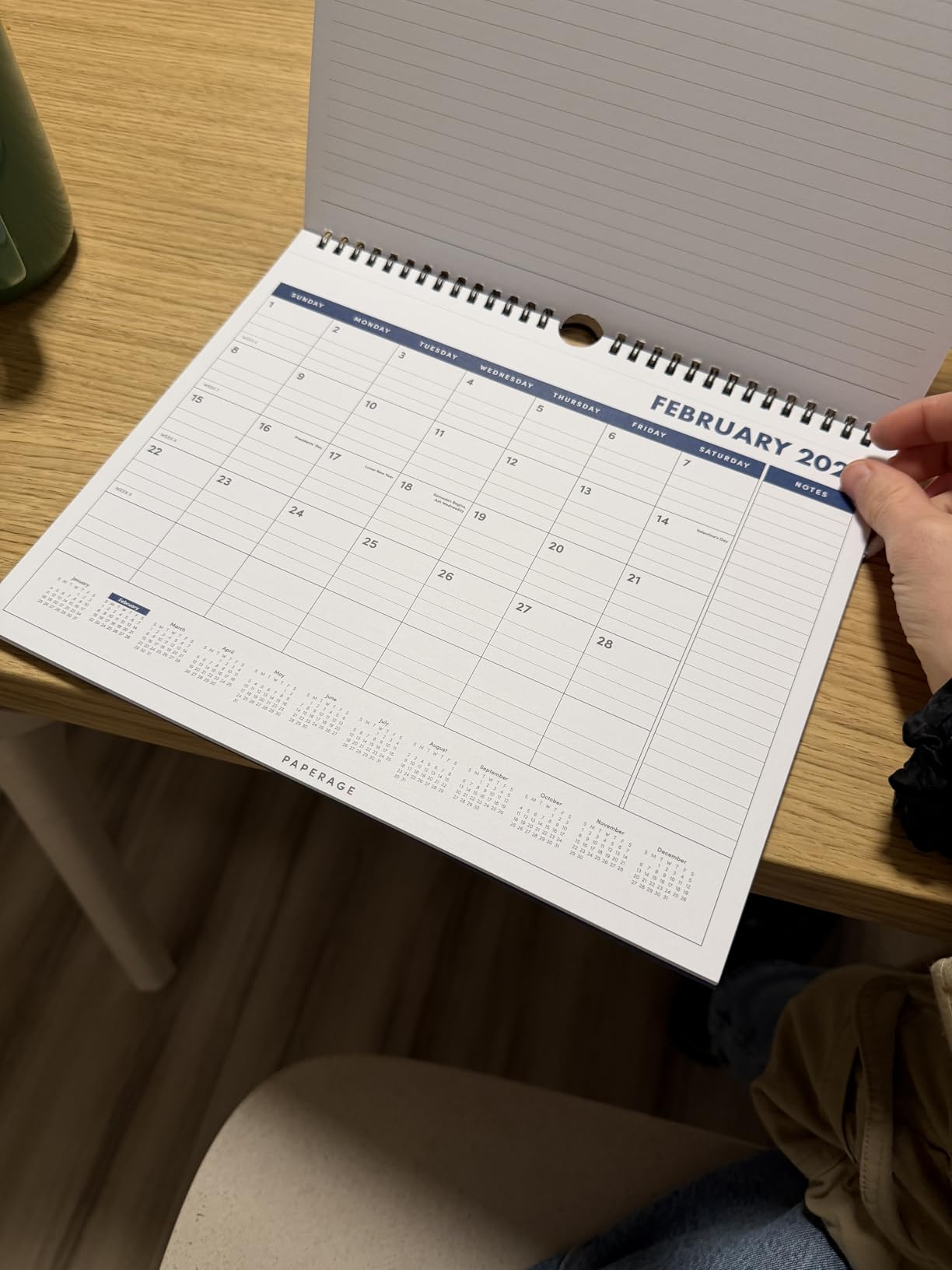 PAPERAGE 2026 Calendar, 12 Months (January 2026 - December 2026), Small (9 in x 11 in), Minimalist Wall and Desk Calendar with Monthly Views, Yearly Plans & Notes Section - Navy customer photo 1
