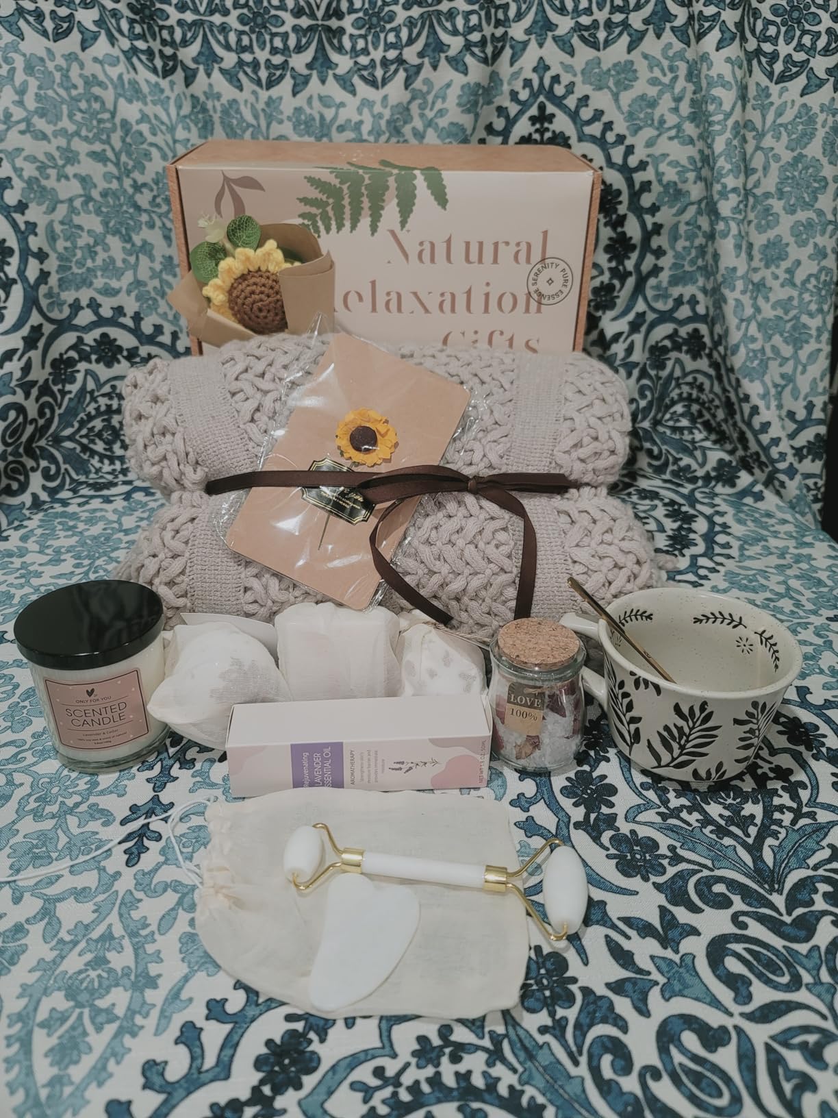 Get Well Soon Gifts Baskets for Women - Self Care Spa Care Package w/Blanket, Thinking of You Inspirational Gift, Relaxation Valentine's Day Birthday Gifts for Mom Wife Her Coworker Firends customer photo 2