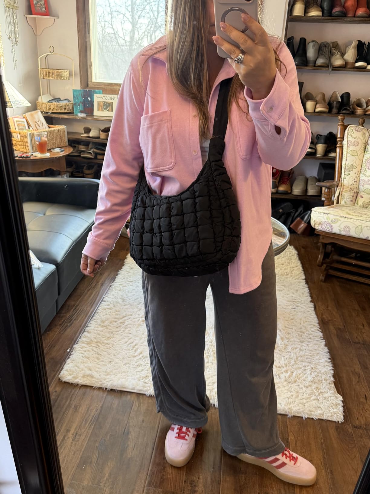 Crossbody Hobo Bag for Women with Adjustable Strap, Quilted Puffy Purses for Women Fluffy Compact Shoulder Handbag customer photo 1