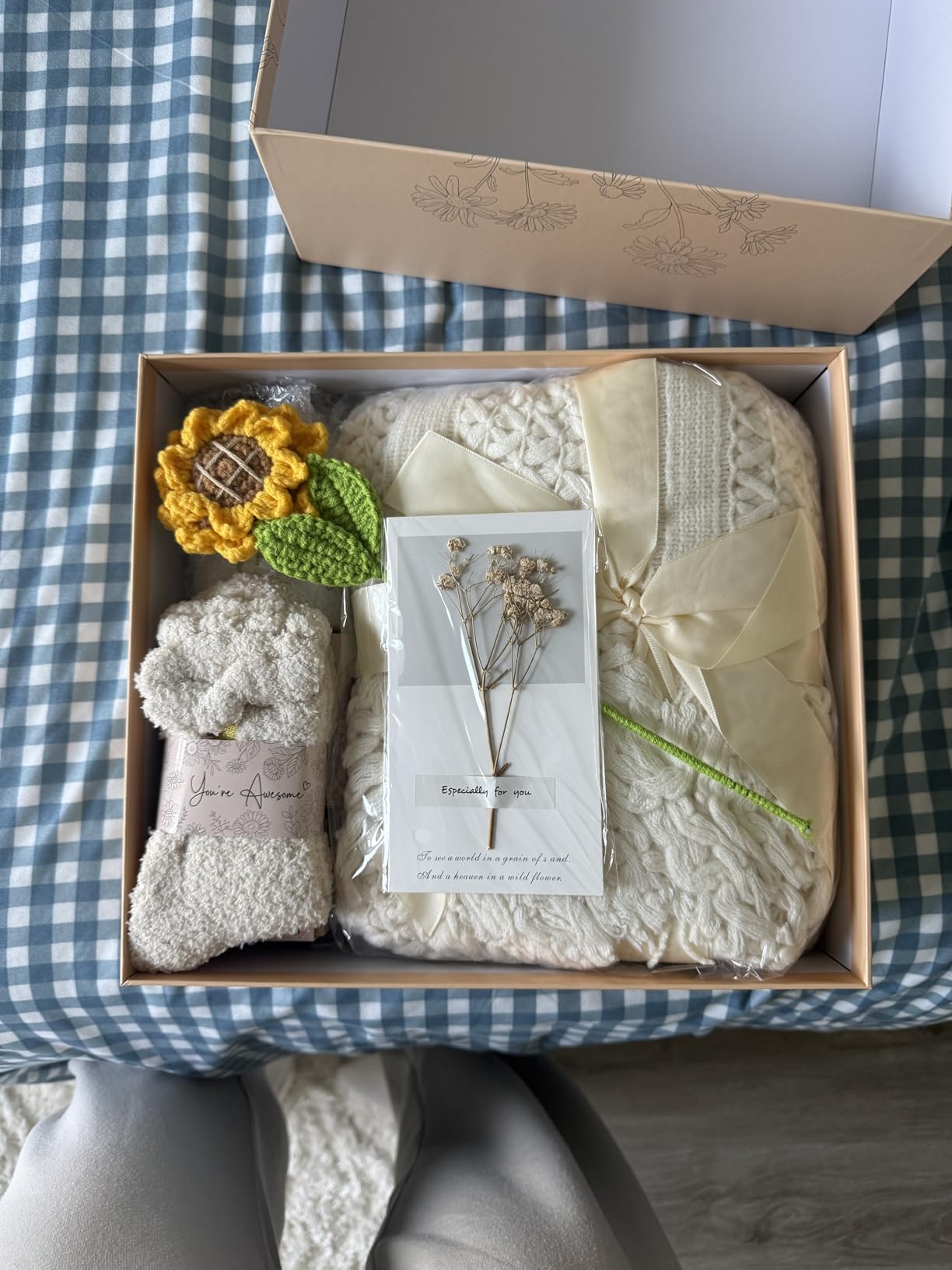 Birthday Gifts for Women Self Care Get Well Soon Gift Basket, Spa Care Package Thinking of You Sunflower Gifts, Sending Sunshine Box Unique Easter Gift for Women Mom Sister Wife Her Grandma Girlfriend customer photo 2