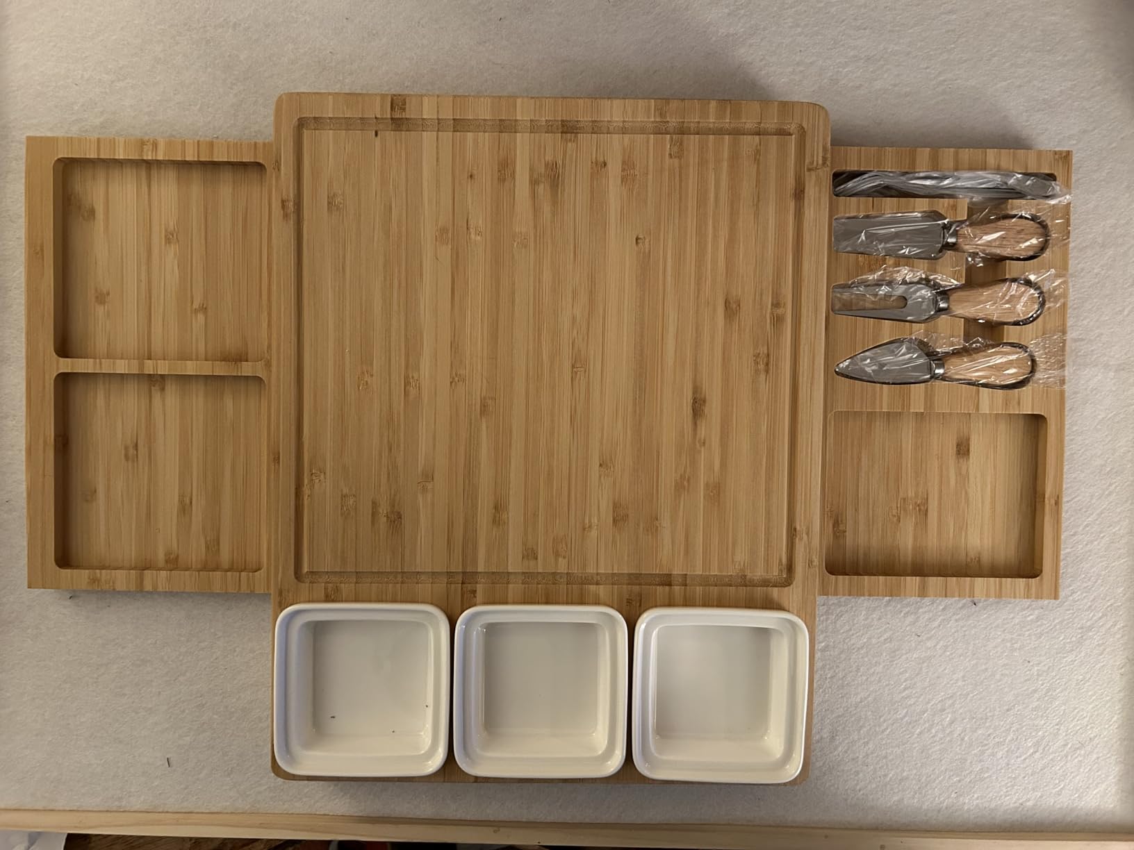 Large Charcuterie Board Set with Knife Set, 12.6