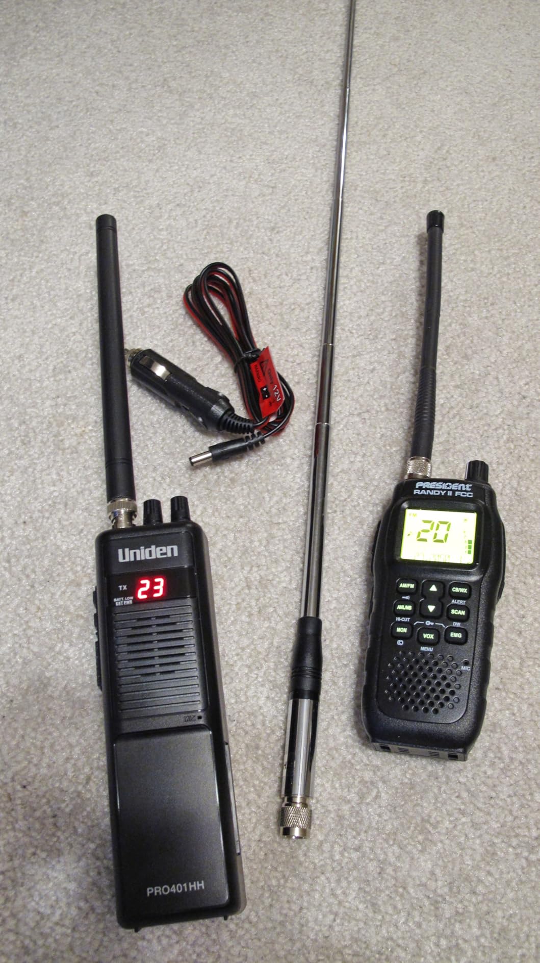 President Randy III FCC AM/FM Handheld CB Radio w/P Channels, NRC, Desktop Dock & Mobile Charge Module, 7 Color Display, ASC, VOX, CTCSS/DCS, Weather Channel, Scan Skip, Flashlight, Key Lock (TXUS722) customer photo 2