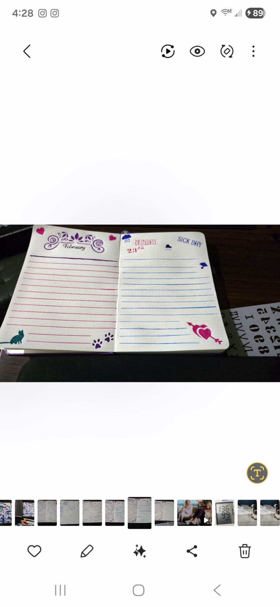 &And Per Se Dotted Journal Notebook, A5 Hardcover Aesthetic Dotted Notebook - 160 Pages 100gsm Thick Dot Grid Paper, 3 Sticker Sheets - Gift-Ready Journaling Kit for Women (Blue Flowers) customer photo 2