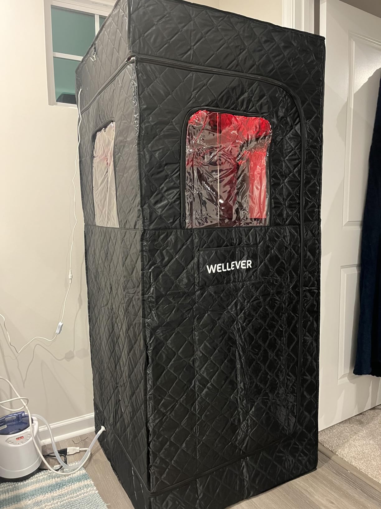 Upgraded Infrared Sauna Box for Relaxation, Portable Sauna for Home, Sauna Tent with 660nm Red Light Therapy, Quick Heating and Easy Setup, Personal Sauna with 2.5L/1000W Steamer, 2.6' x 2.6' x 5.9' customer photo 1