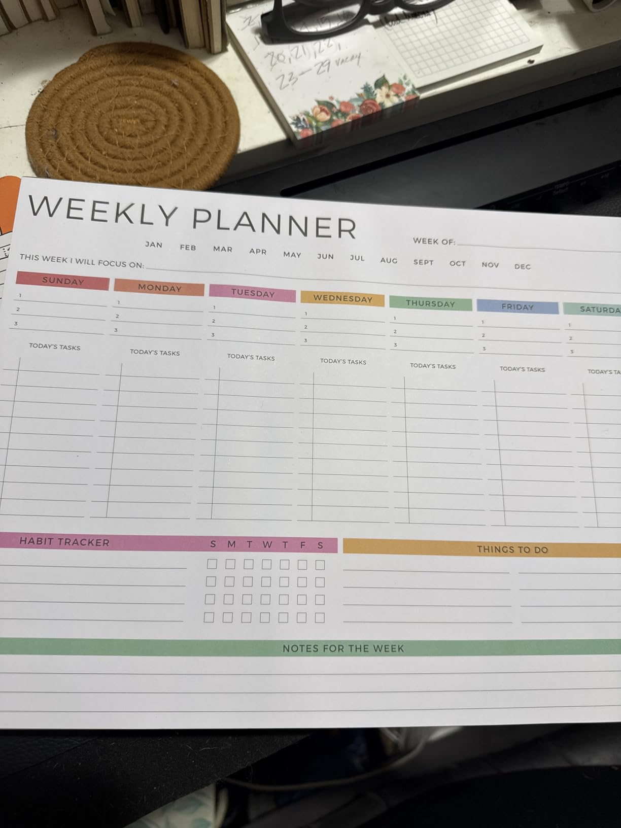 Beautiful Weekly Planner - The Perfect Undated To Do List Notepad with 52 Sheets - Aesthetic Calendar Pad & Office Desk Supplies For Women to Effectively Organize Your Work or Home Tasks customer photo 2