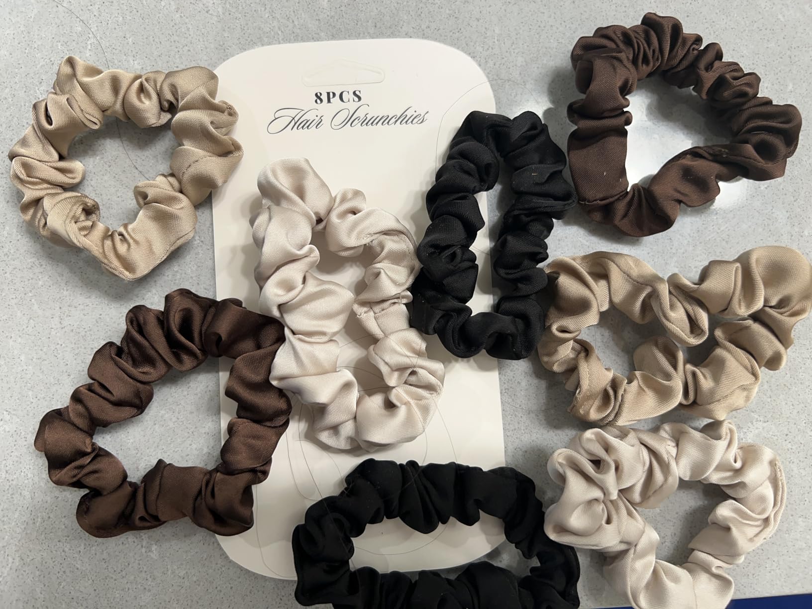 Satin Scrunchies for Women - 8PCS Black Silk Hair Ties - No Crease, Frizz-Free, Gentle Elastic Hair Bands for Thick & Thin Hair customer photo 1