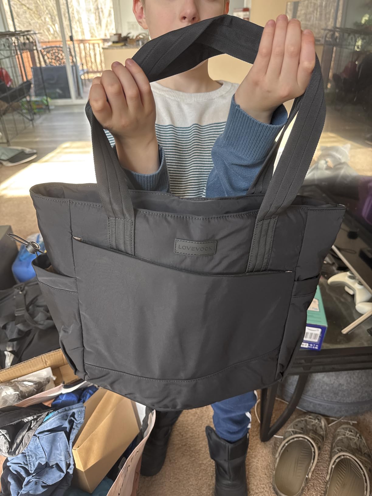 LOVEVOOK Gym Tote Bag for Women, Puffy Yoga Mat Bag with Large Cup Holder & Wet Pocket, Work Nurse Bag for Travel Workout customer photo 1